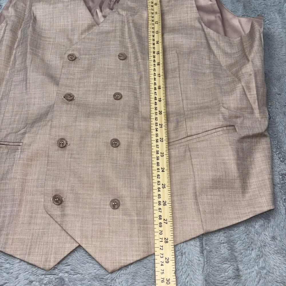 Stacy Adam's Active Stretching Light Camel Suit Jacket And Vest‎ 52L NWT